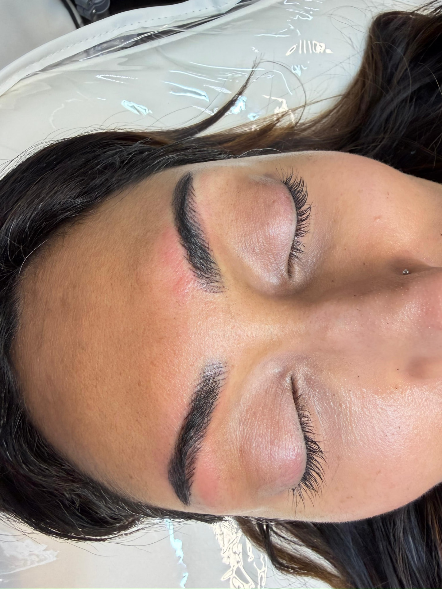 Crisp ombré powder brows completed during training