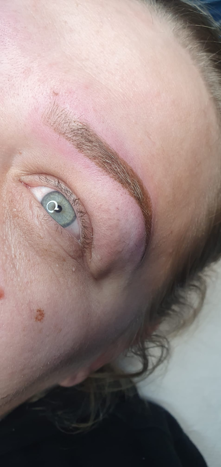 Close-up of soft nano hair-stroke brow detail